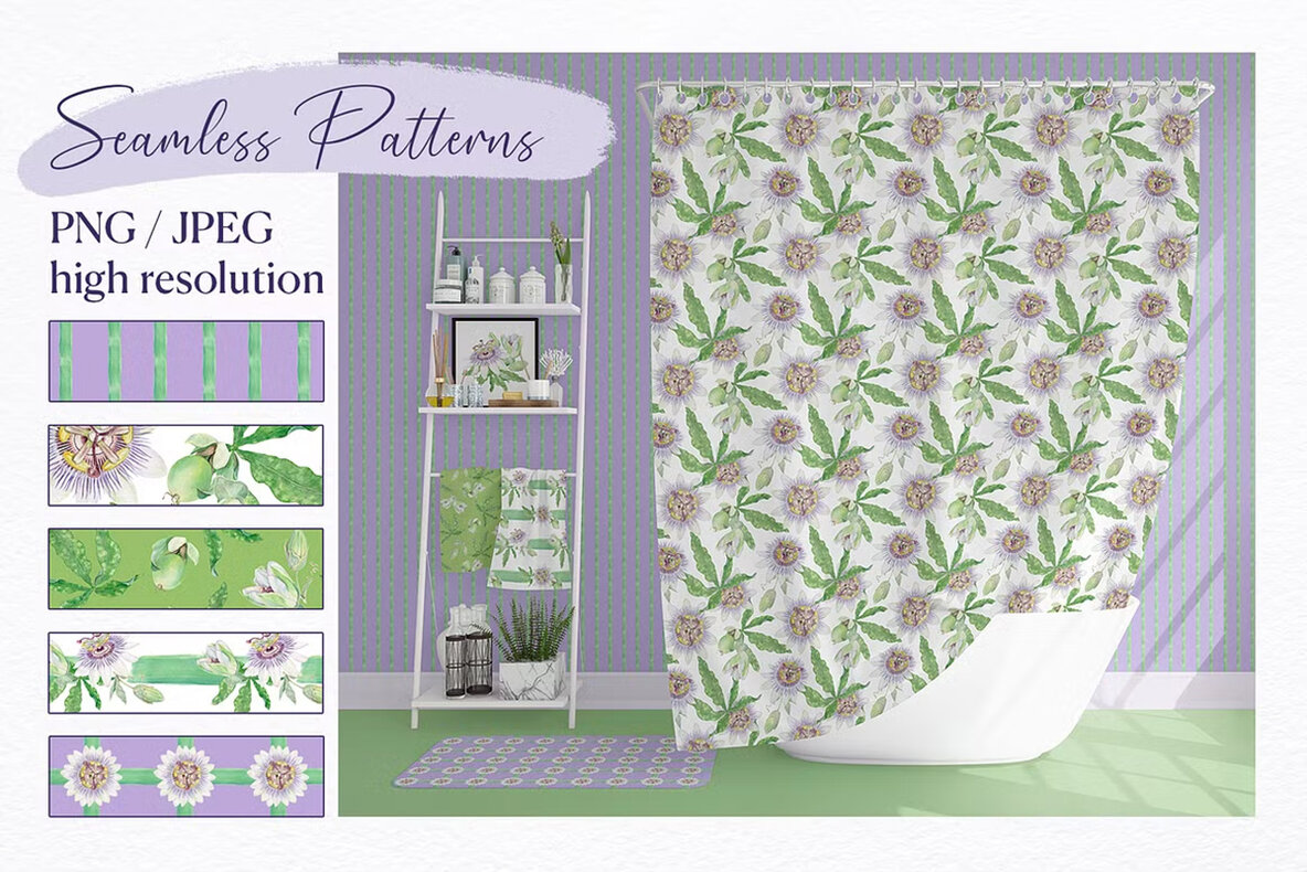 Passion Flower Watercolor Collection 7