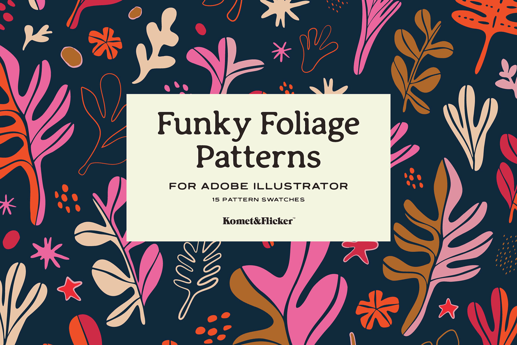 Funky Foliage Patterns for Illustrator 1