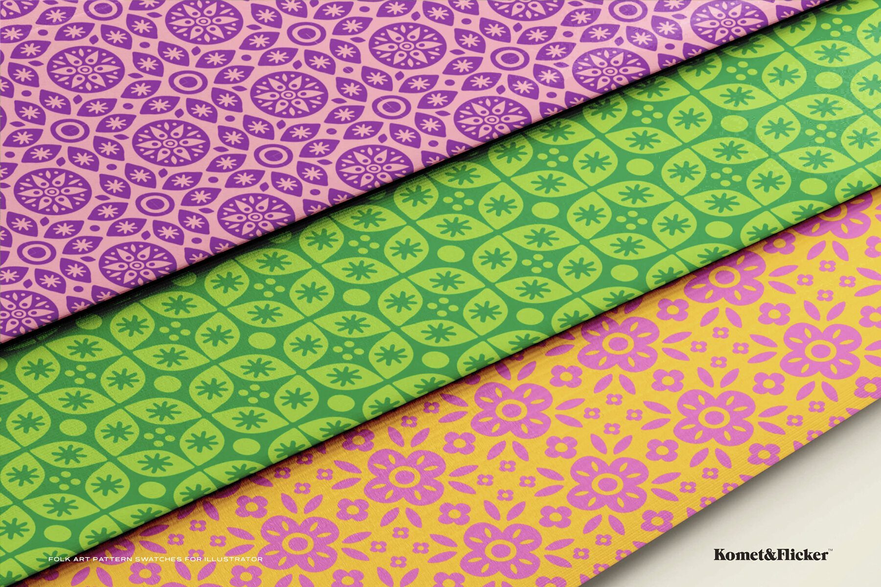 Folk Art Pattern Swatches for Illustrator 8