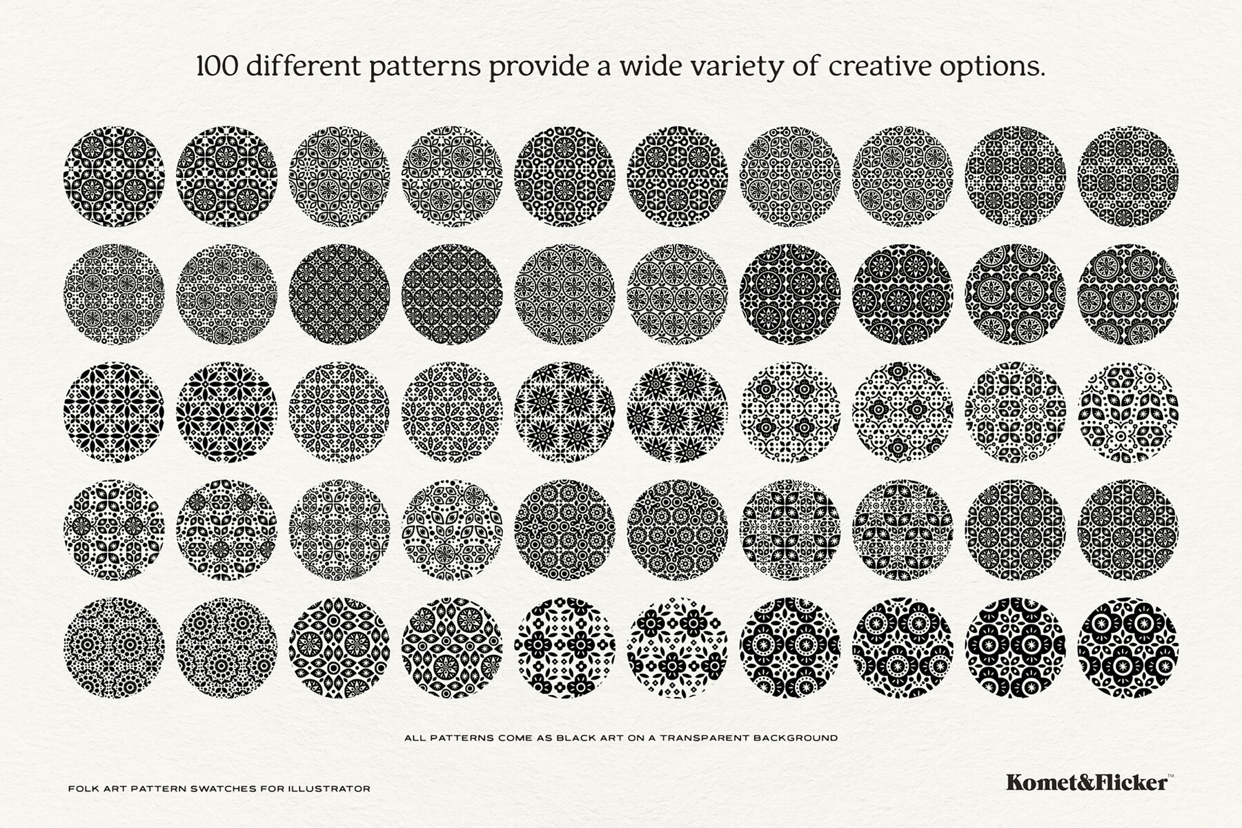 Folk Art Pattern Swatches for Illustrator 10