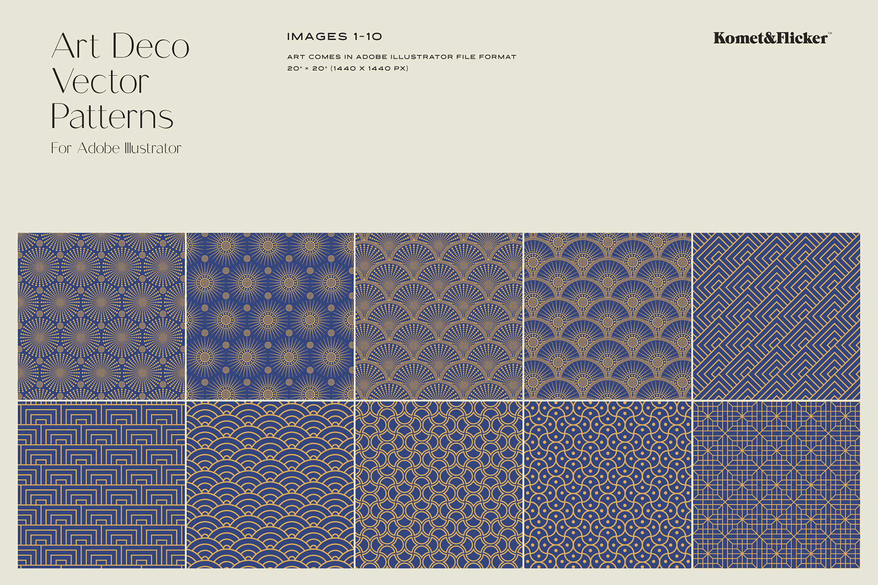 Art Deco Patterns for Adobe Illustrator 9