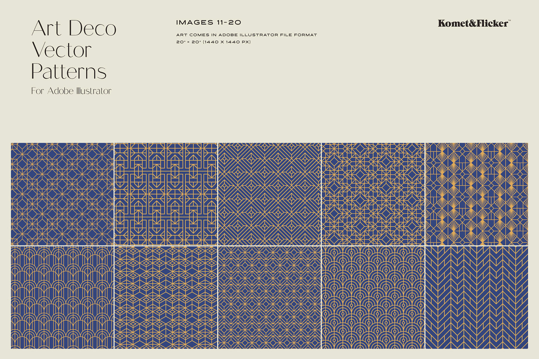 Art Deco Patterns for Adobe Illustrator 10