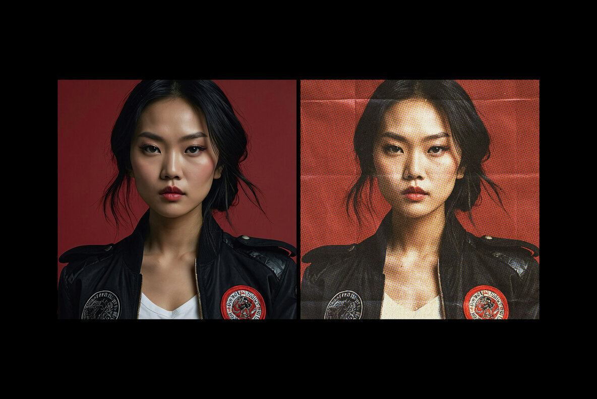 Halftone Crumpled Paper Photo Effect 2