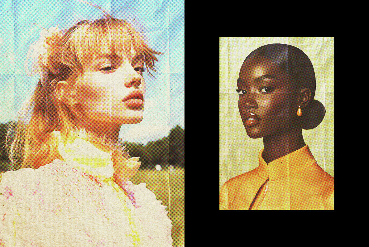 Halftone Crumpled Paper Photo Effect 6