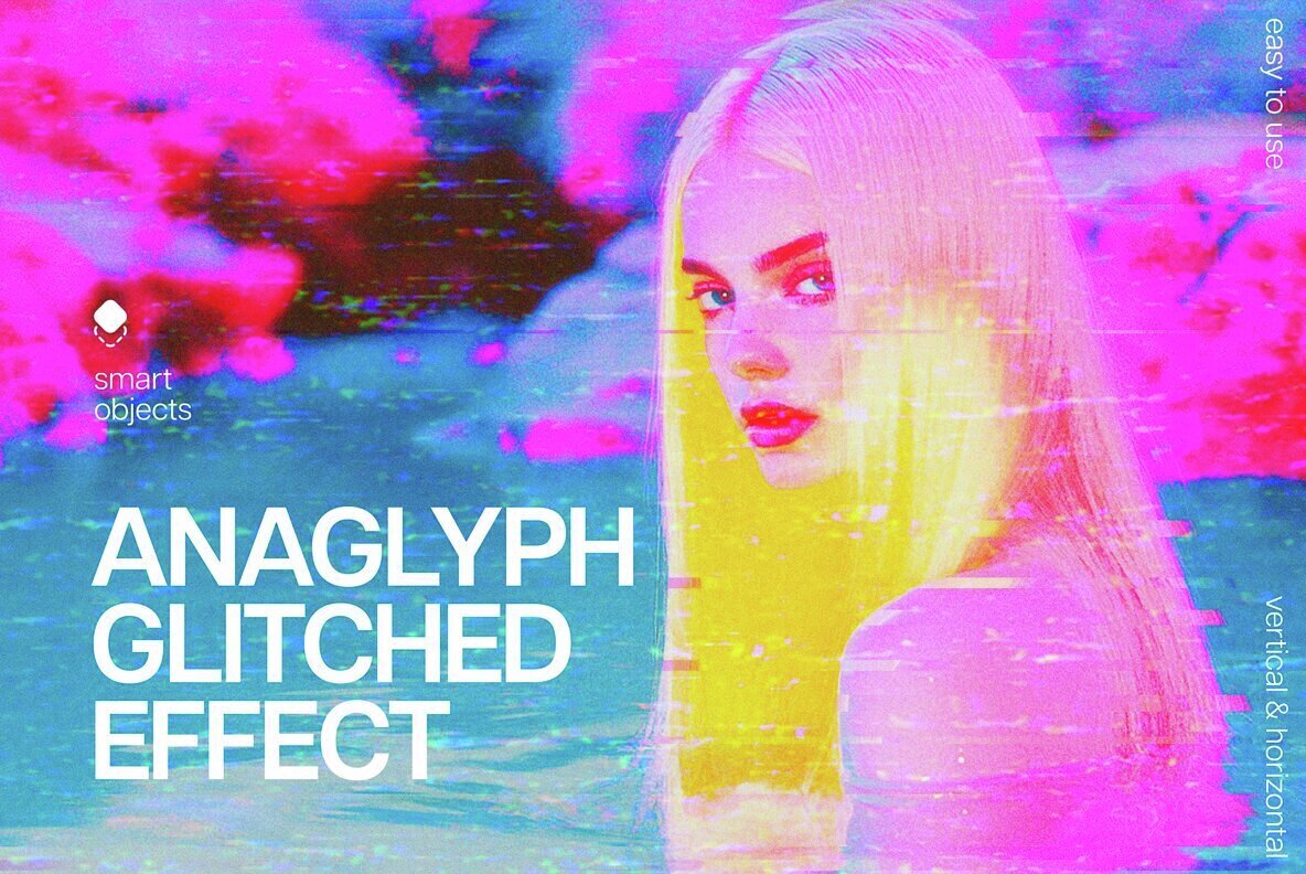 Anaglyph Glitched Photo Effect 1