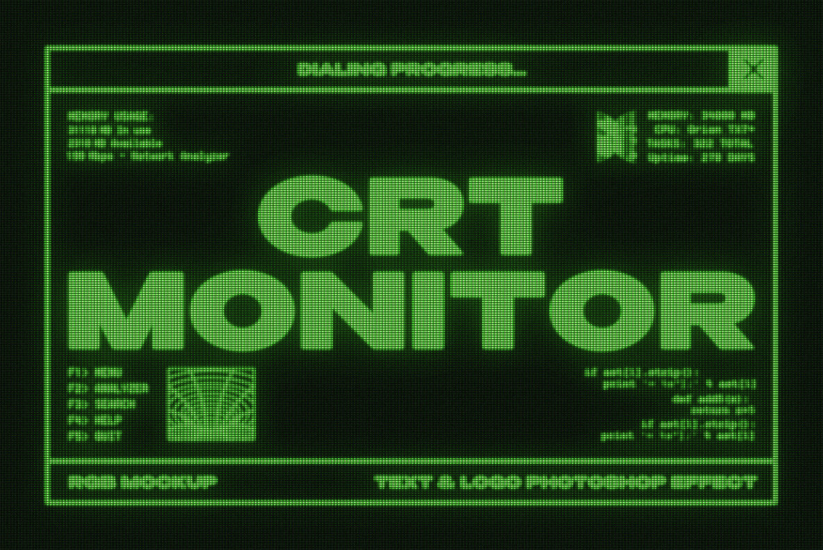 CRT Monitor Text and Logo Effect 1