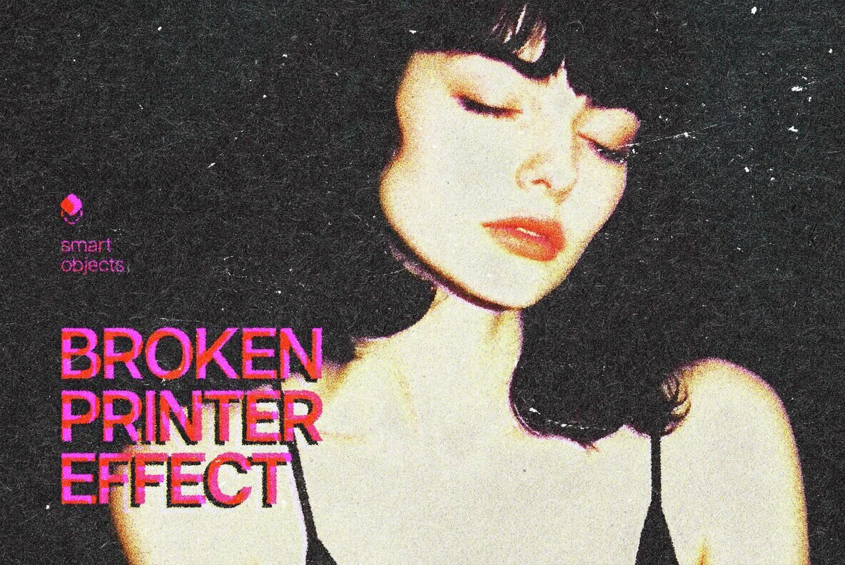 Grunge Broken Printer Photo Effect 1
