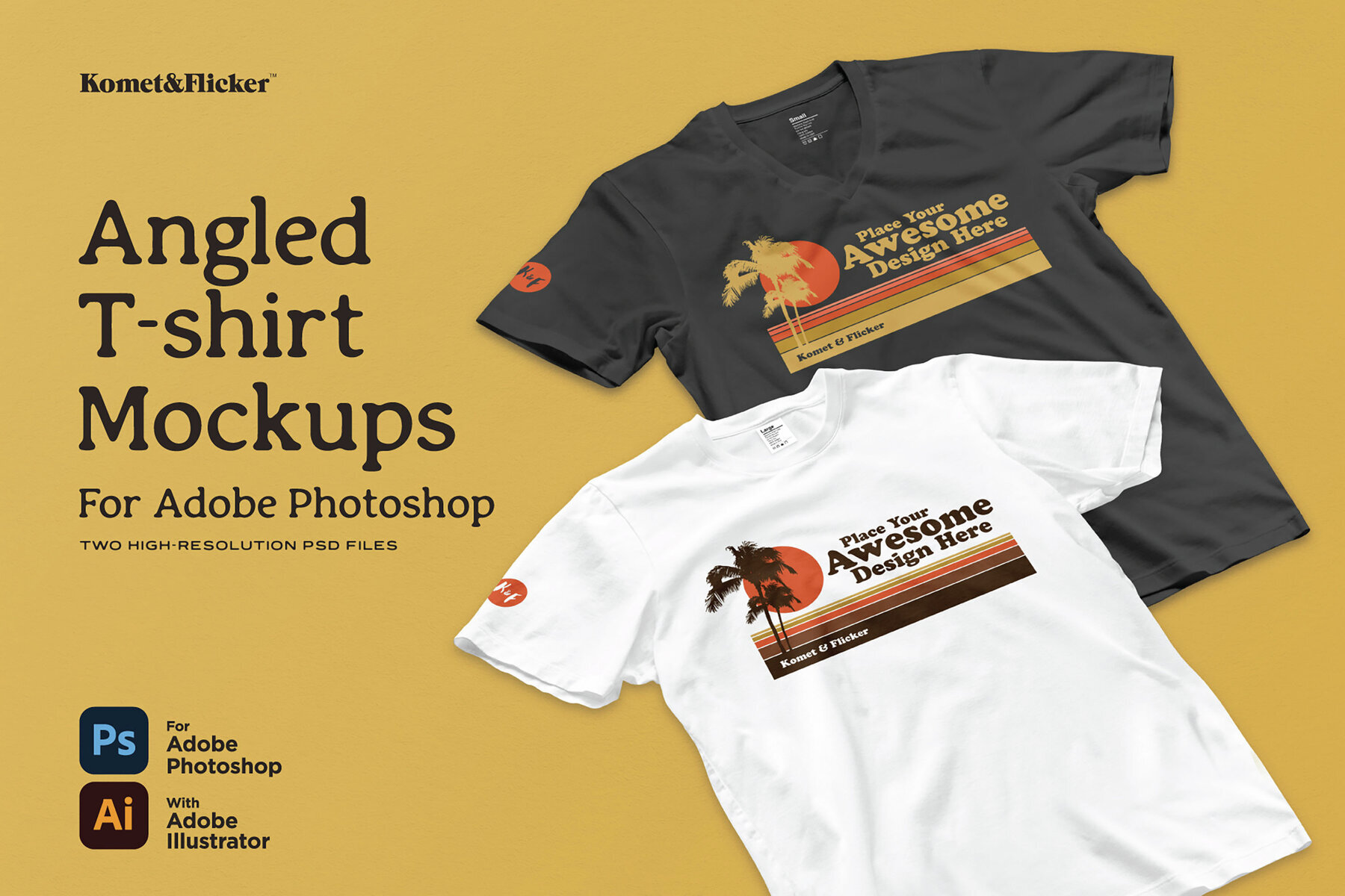 Angled T shirt Mockups for Photoshop 1