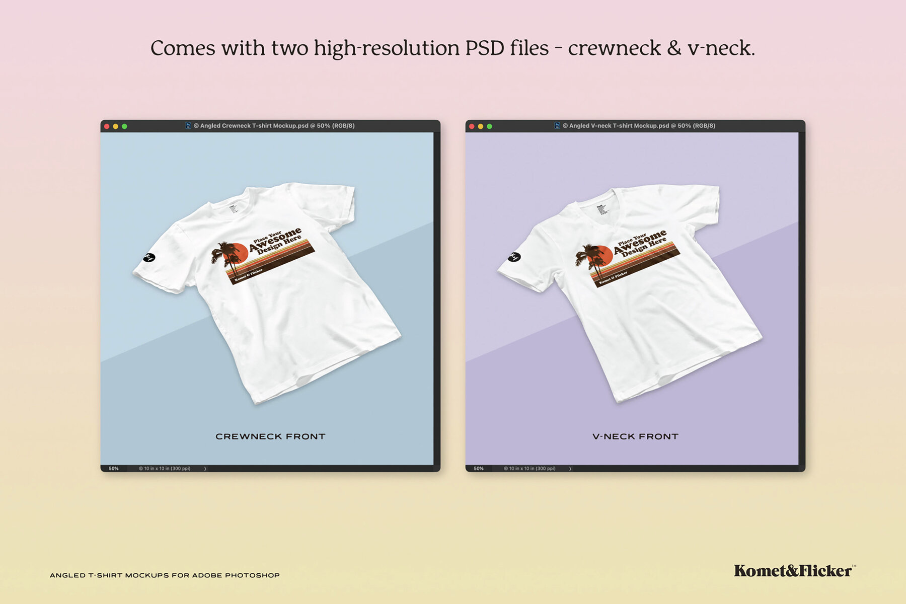 Angled T shirt Mockups for Photoshop 4