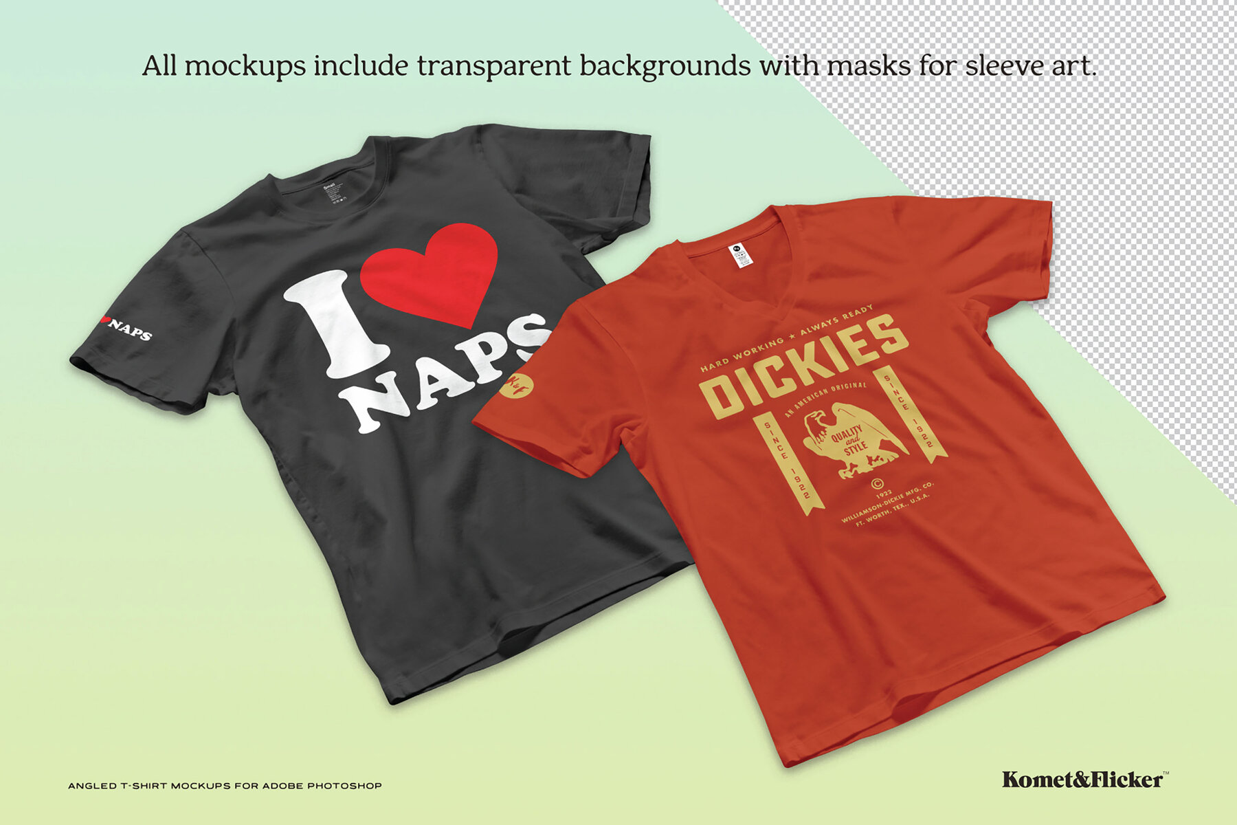 Angled T shirt Mockups for Photoshop 7