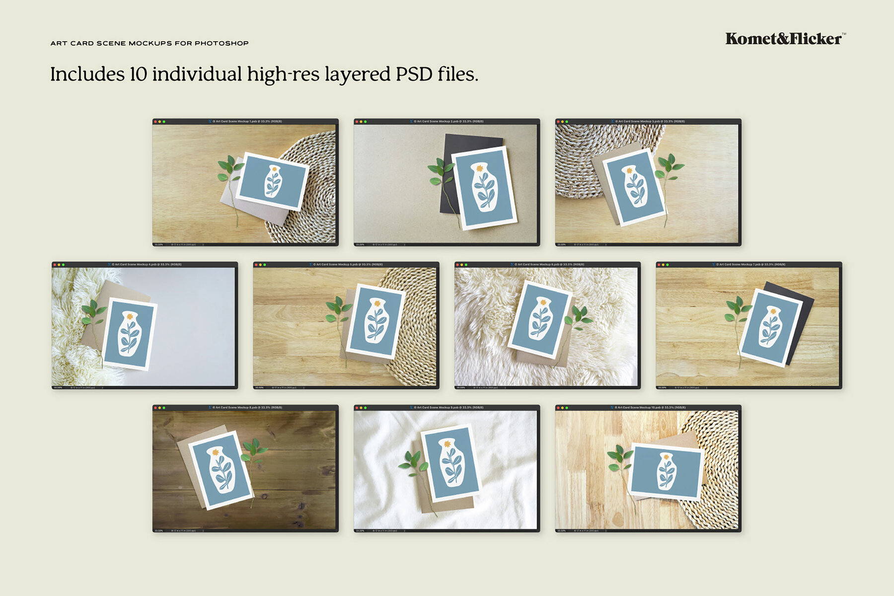 Art Card Scene Mockups for Photoshop 9