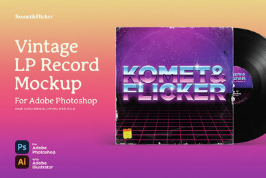 Vintage LP Record Mockup for Photoshop