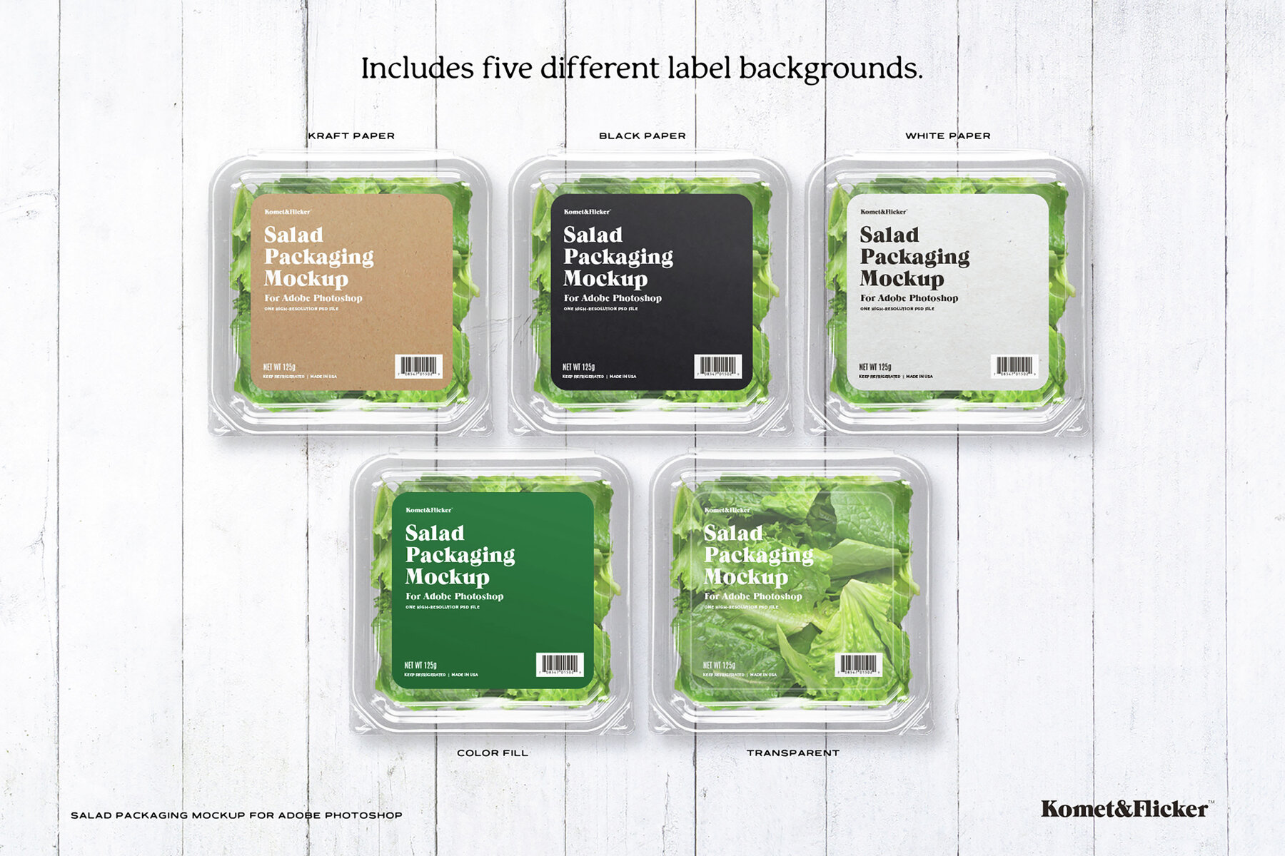 Salad Packaging Mockup for Photoshop 5