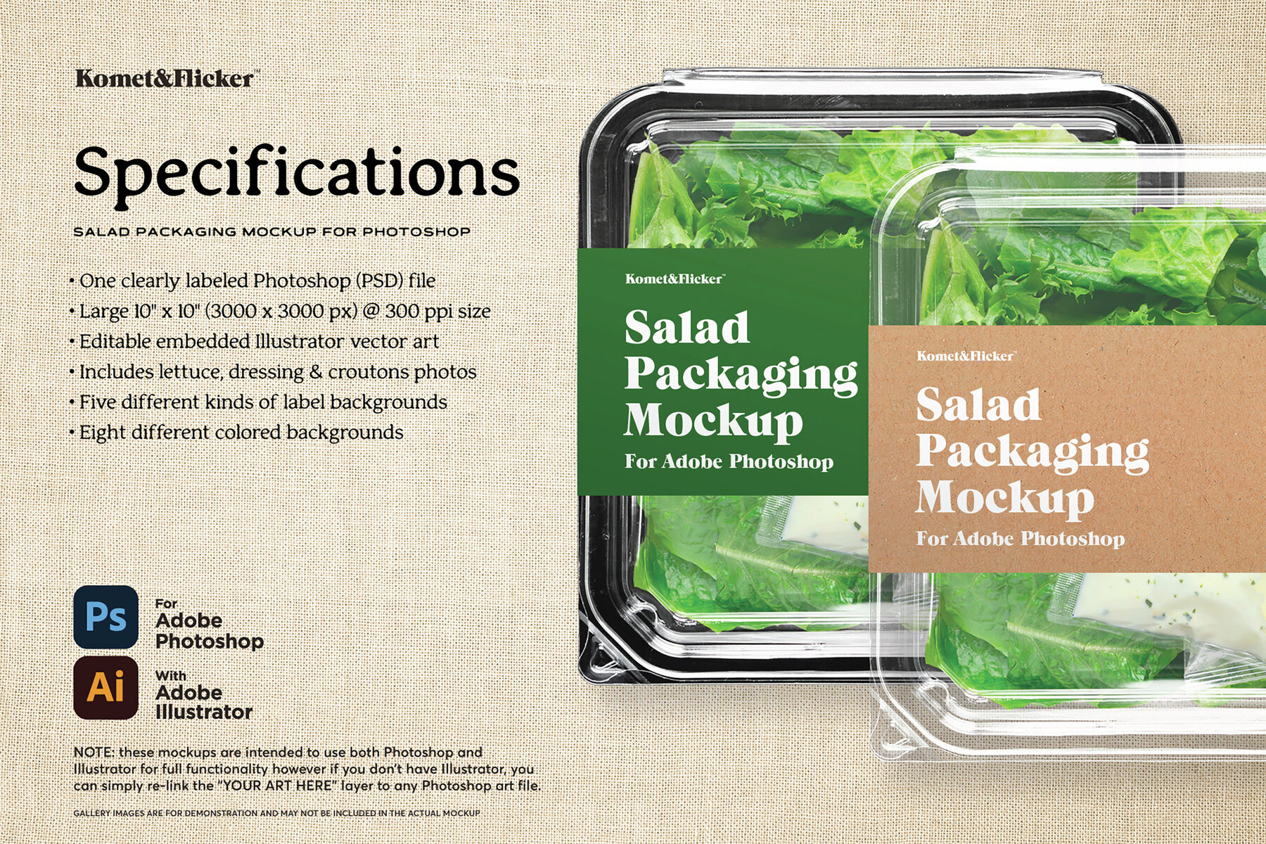 Salad Packaging Mockup for Photoshop 7
