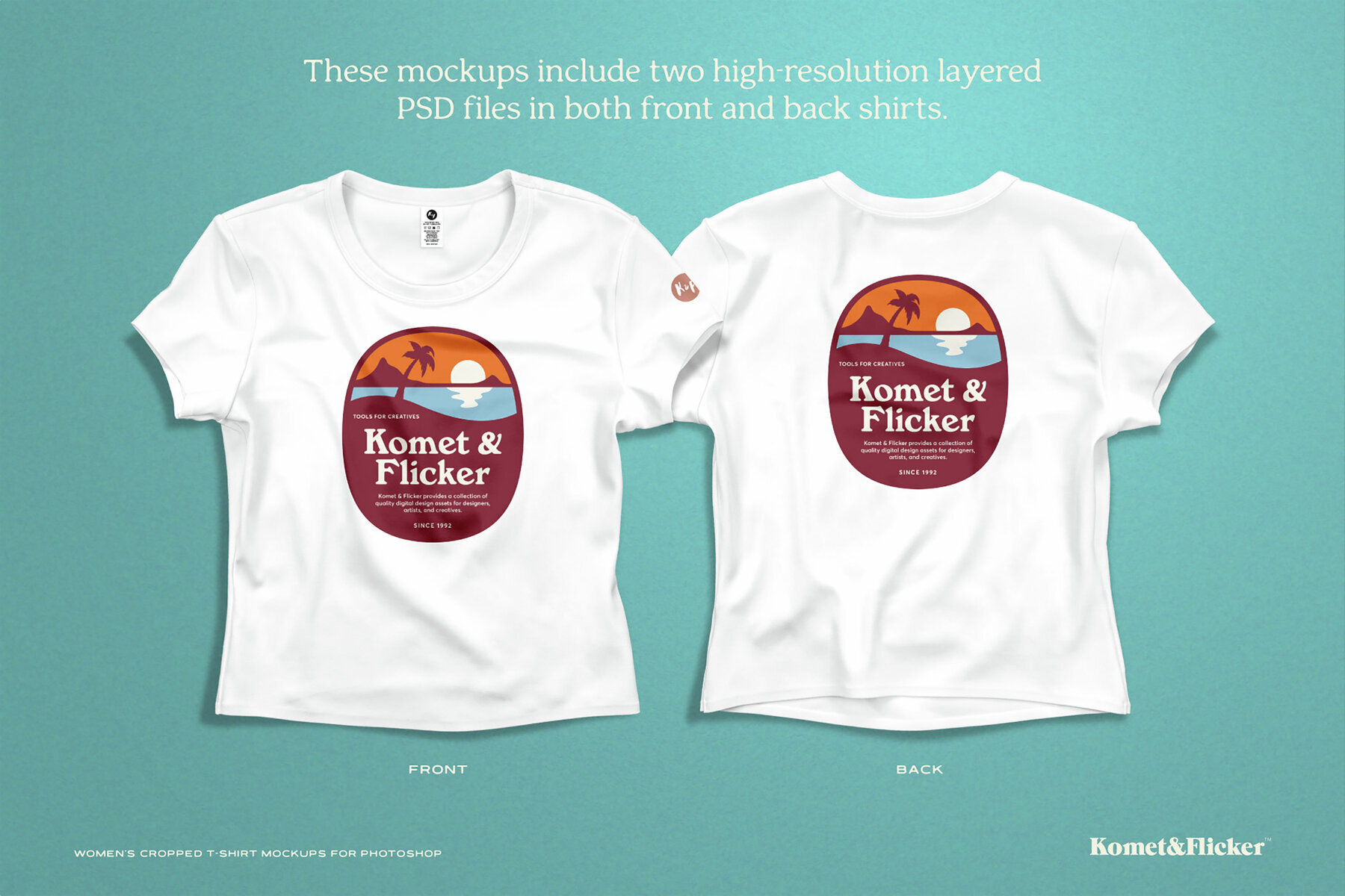 Womens Cropped T shirt Mockups for Photoshop 2