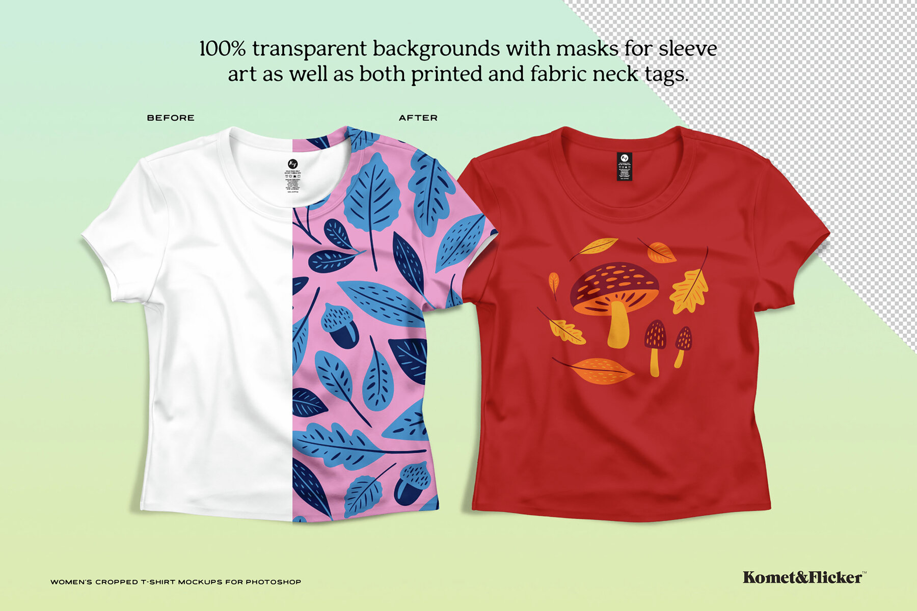 Womens Cropped T shirt Mockups for Photoshop 6