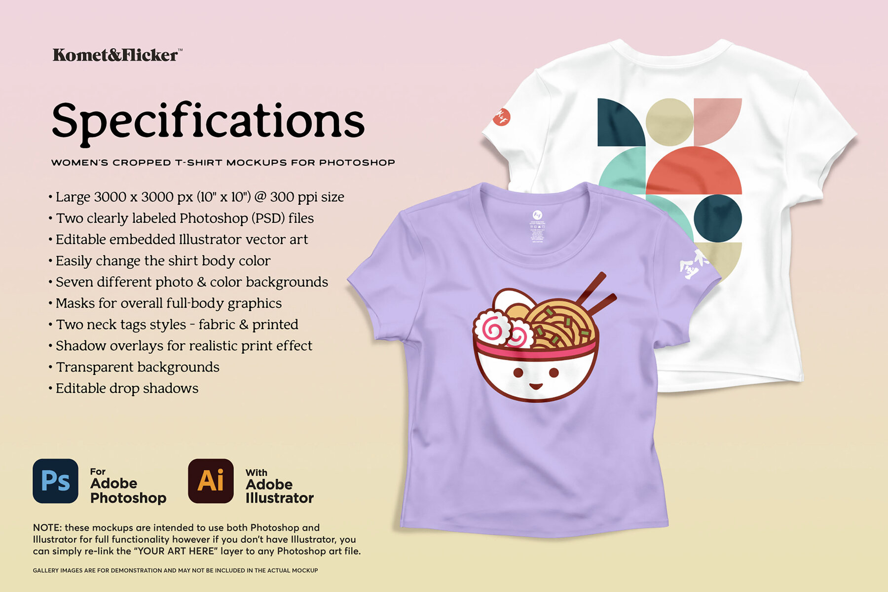 Womens Cropped T shirt Mockups for Photoshop 9