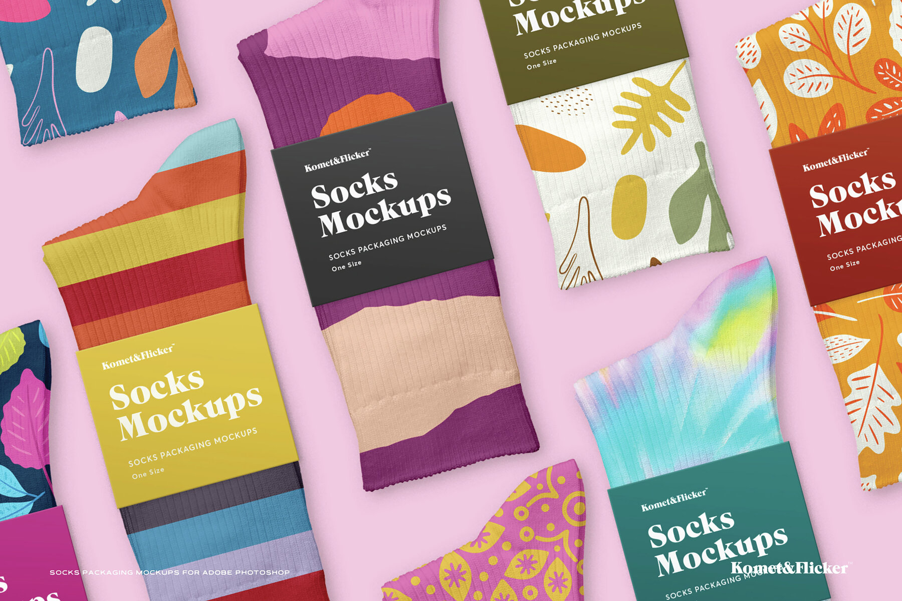 Socks Packaging Mockups for Photoshop 7