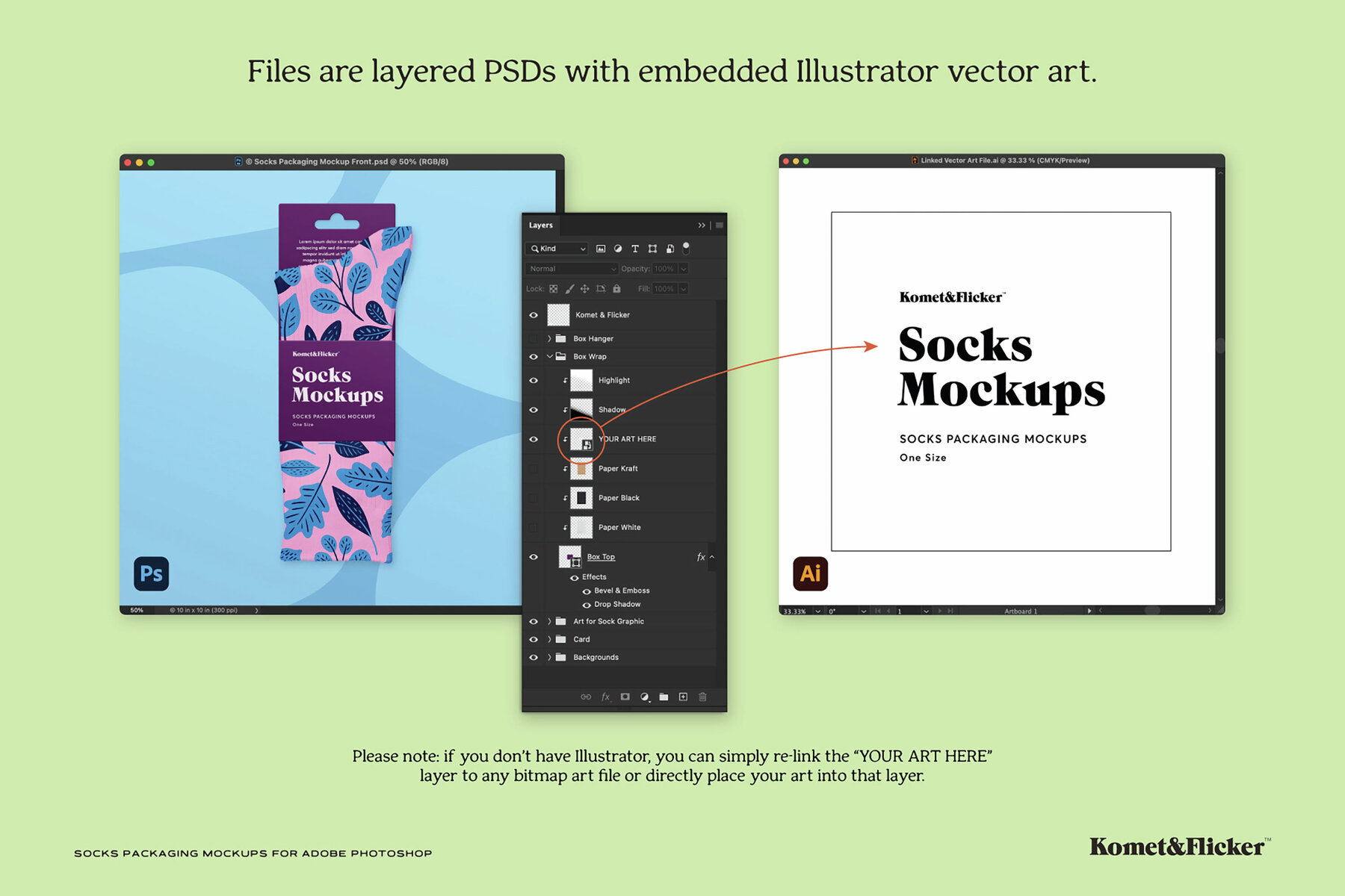 Socks Packaging Mockups for Photoshop 8
