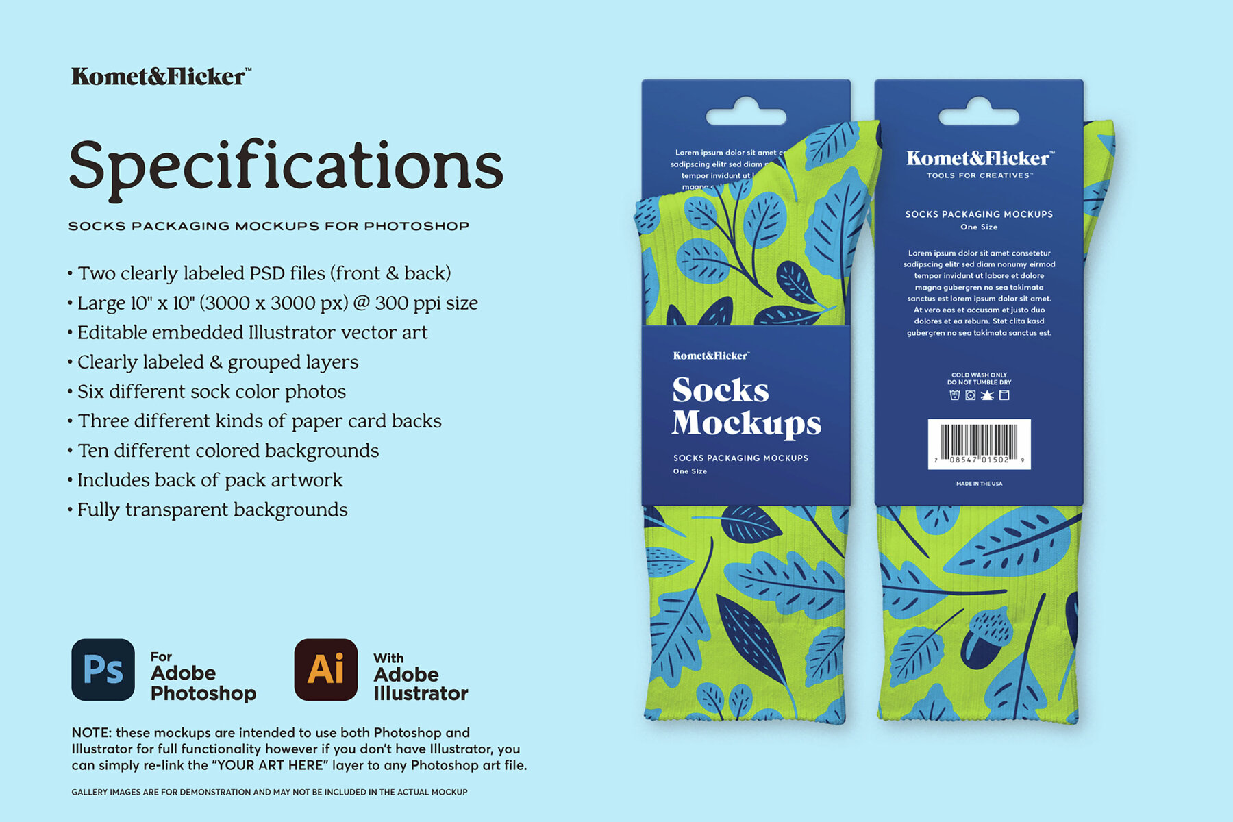 Socks Packaging Mockups for Photoshop 9