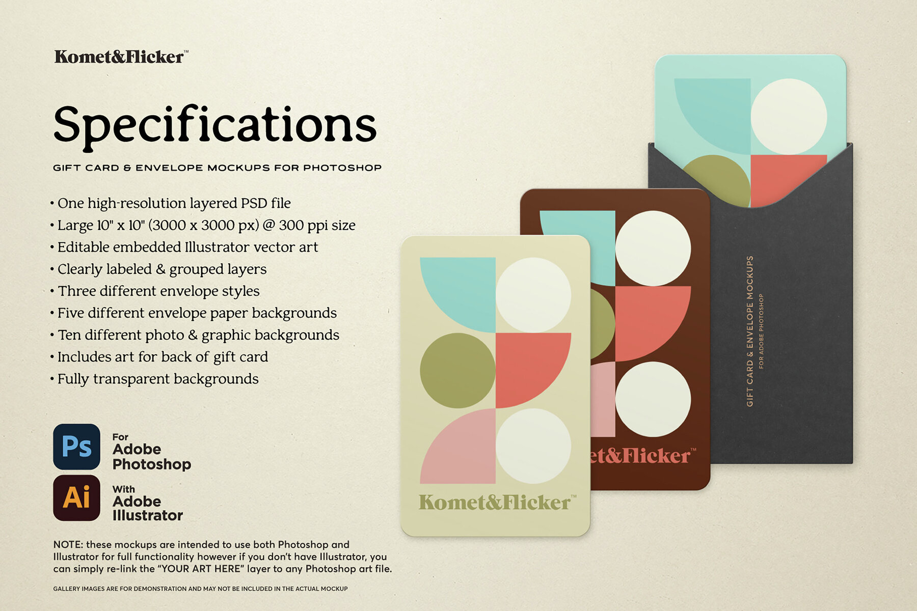 Gift Card   Envelope Mockups for Photoshop 3