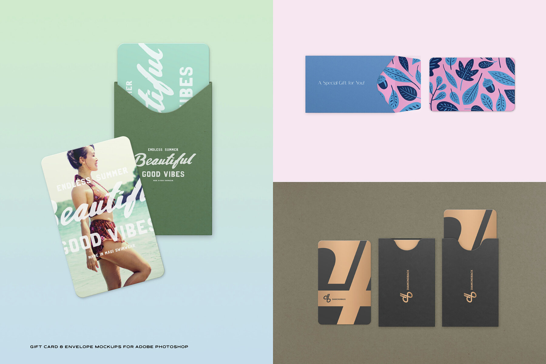 Gift Card   Envelope Mockups for Photoshop 7