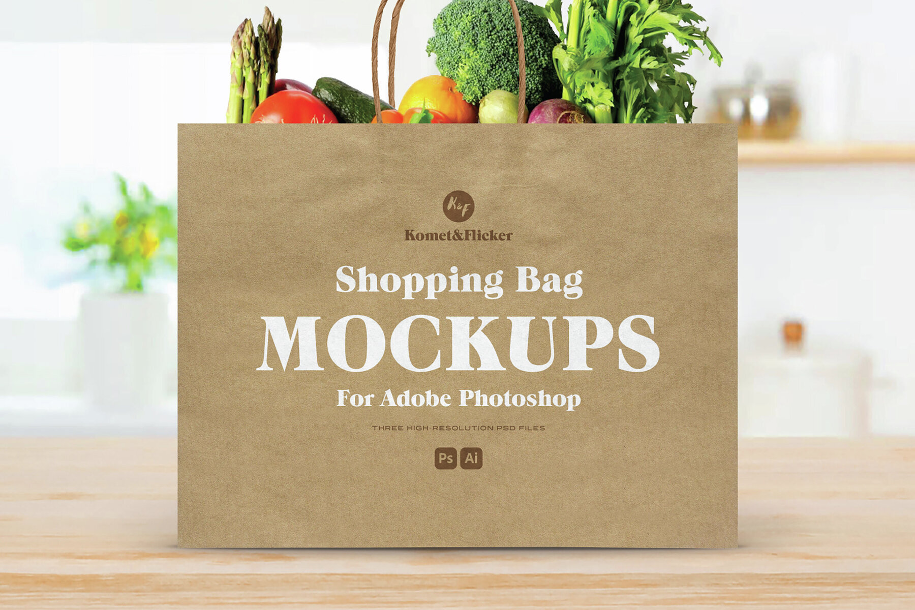 Kraft Shopping Bag Mockups for Photoshop 1