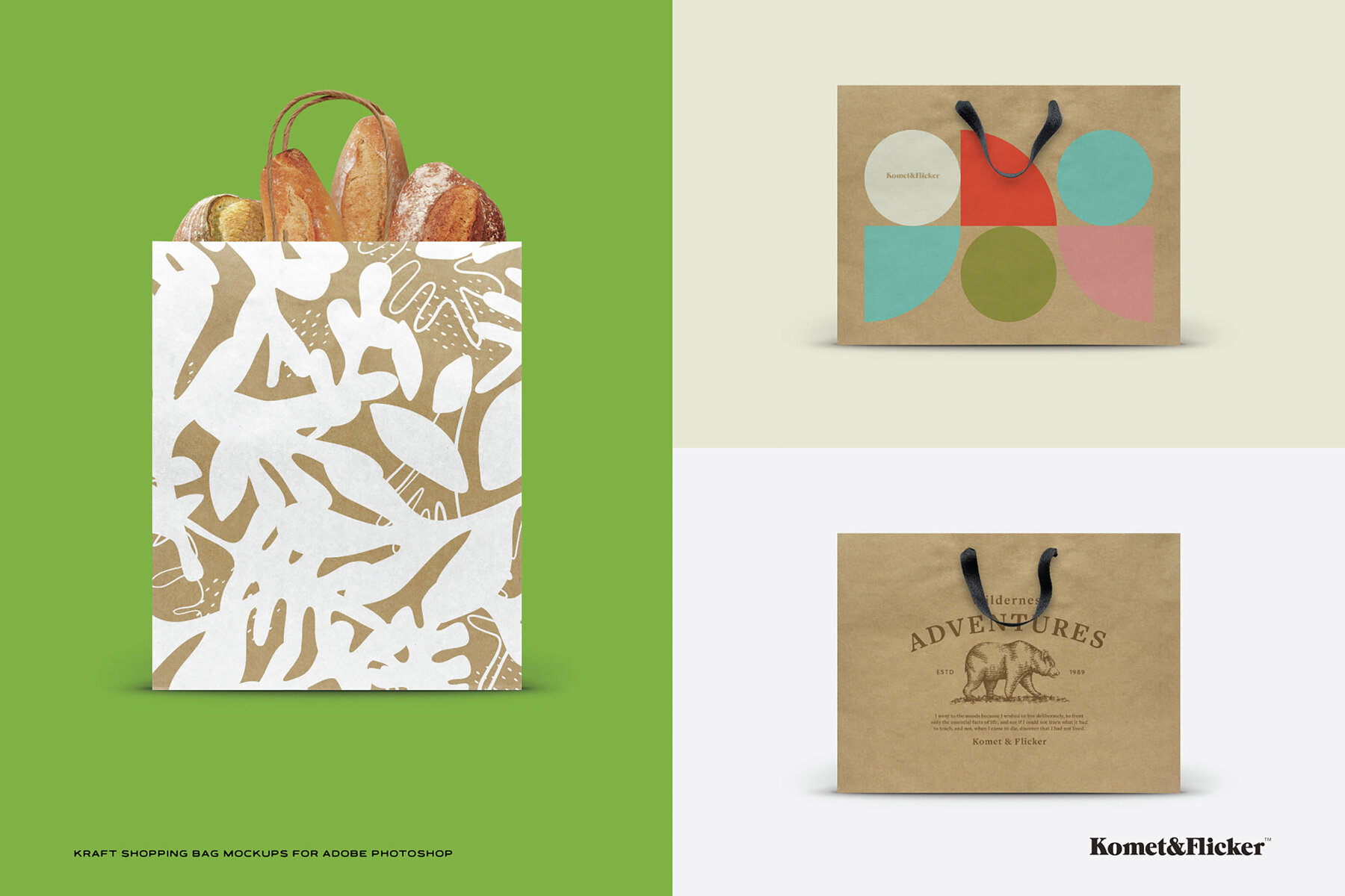 Kraft Shopping Bag Mockups for Photoshop 4