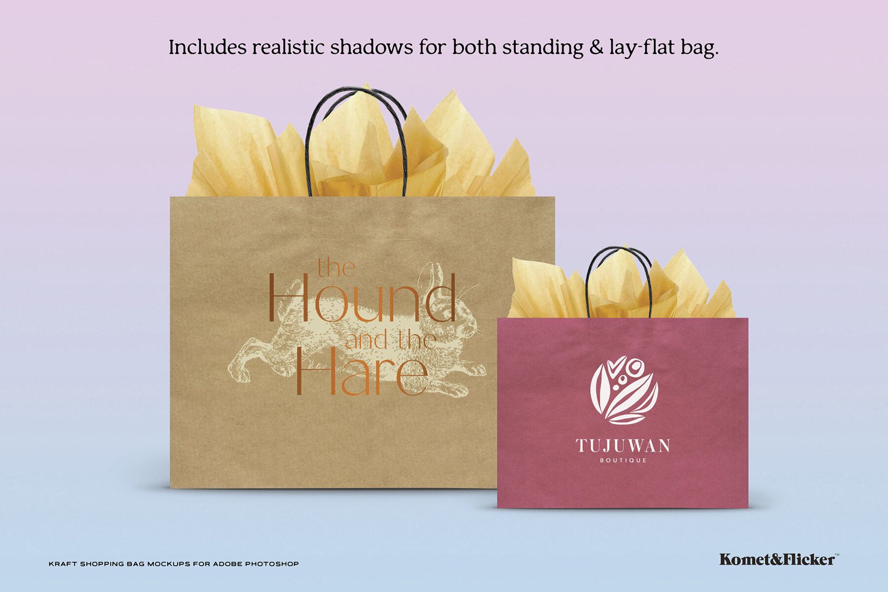 Kraft Shopping Bag Mockups for Photoshop 5