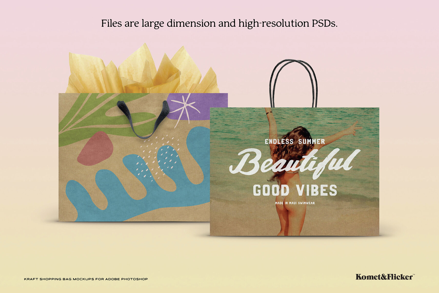 Kraft Shopping Bag Mockups for Photoshop 7