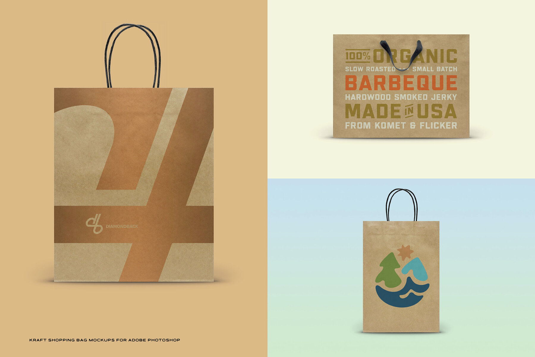 Kraft Shopping Bag Mockups for Photoshop 8