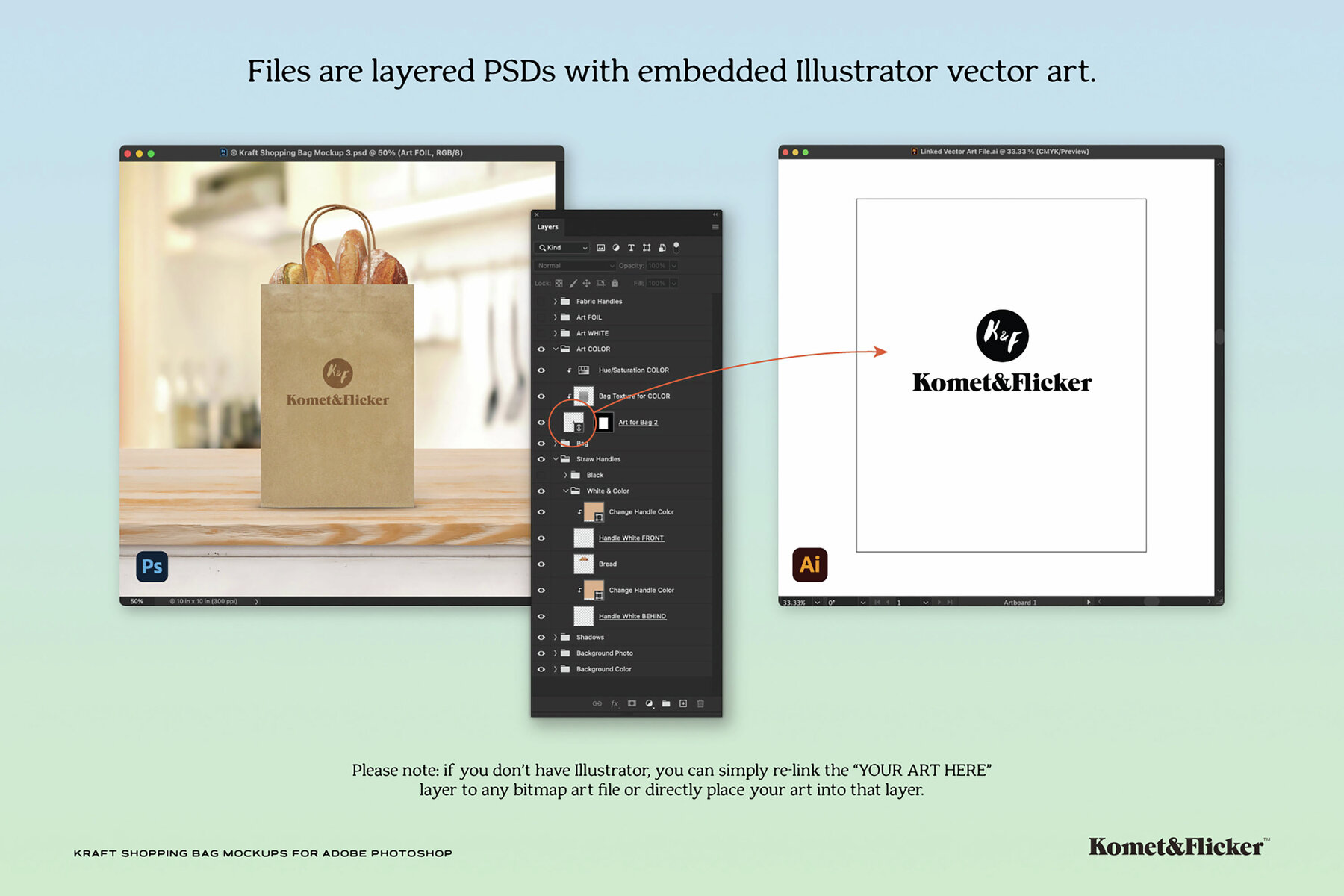 Kraft Shopping Bag Mockups for Photoshop 10