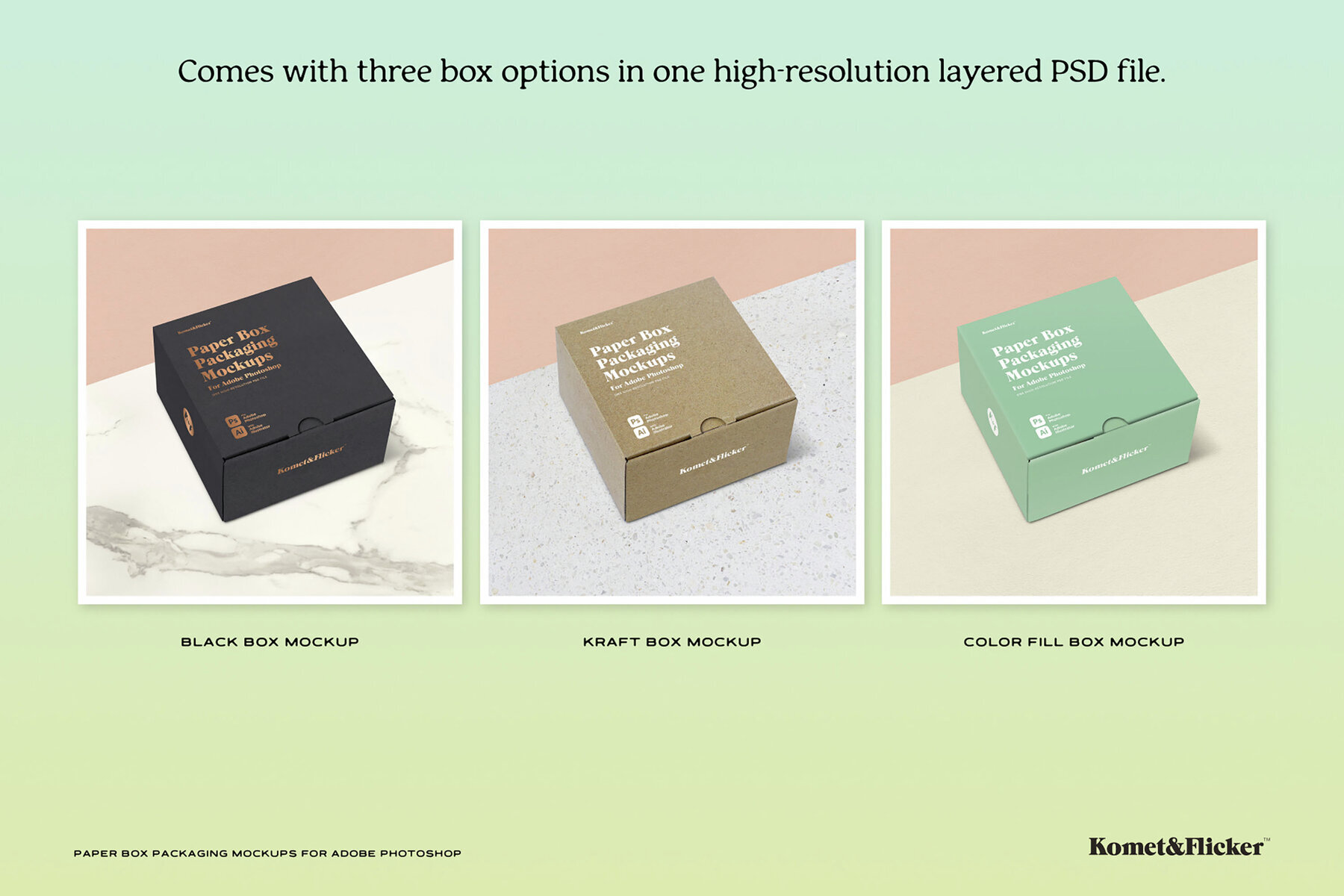Paper Box Packaging Mockups for Photoshop 2