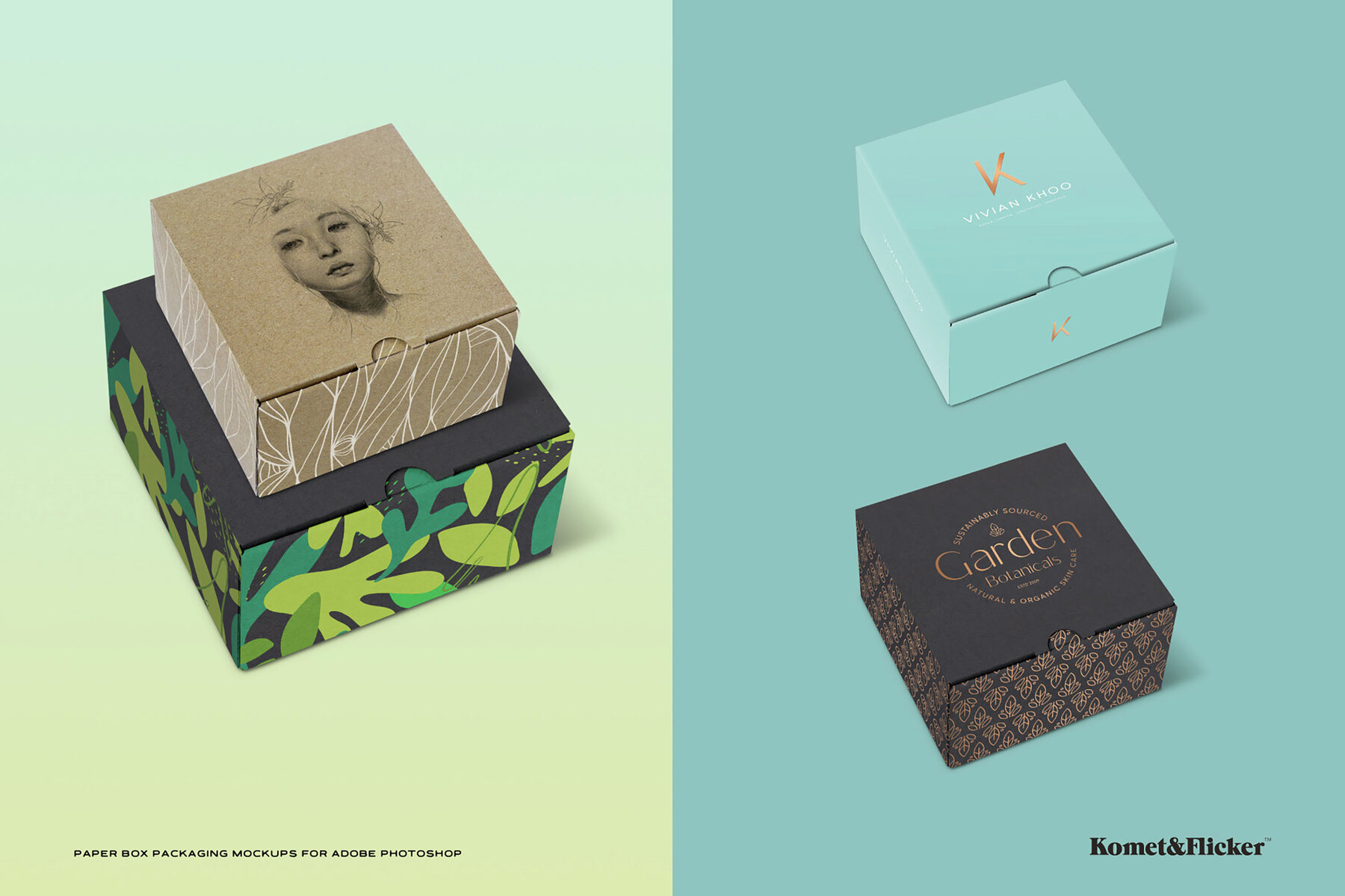 Paper Box Packaging Mockups for Photoshop 5