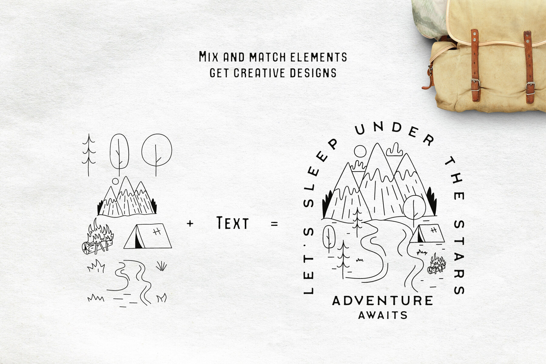 Simple Camp Scenes Logo Creation Kit 3