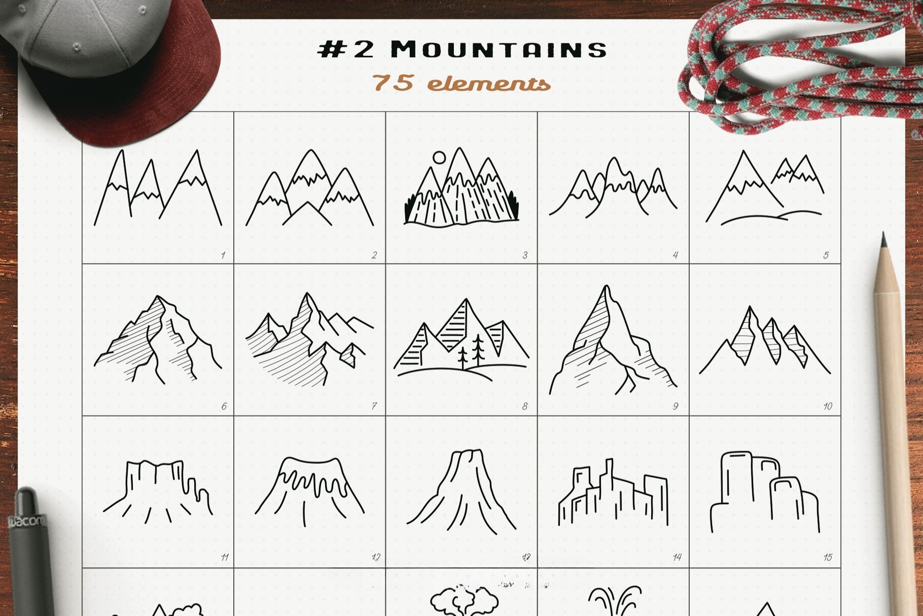 Simple Camp Scenes Logo Creation Kit 7