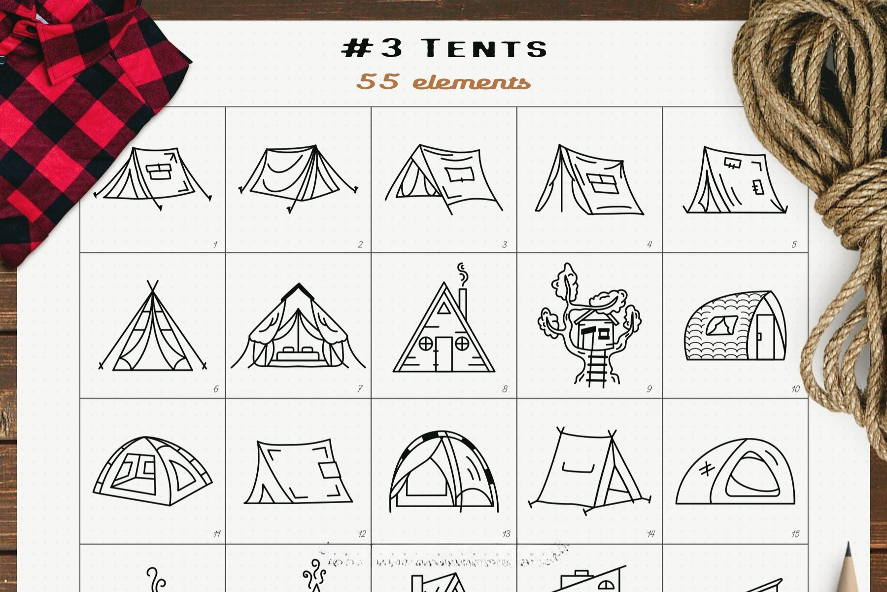 Simple Camp Scenes Logo Creation Kit 8