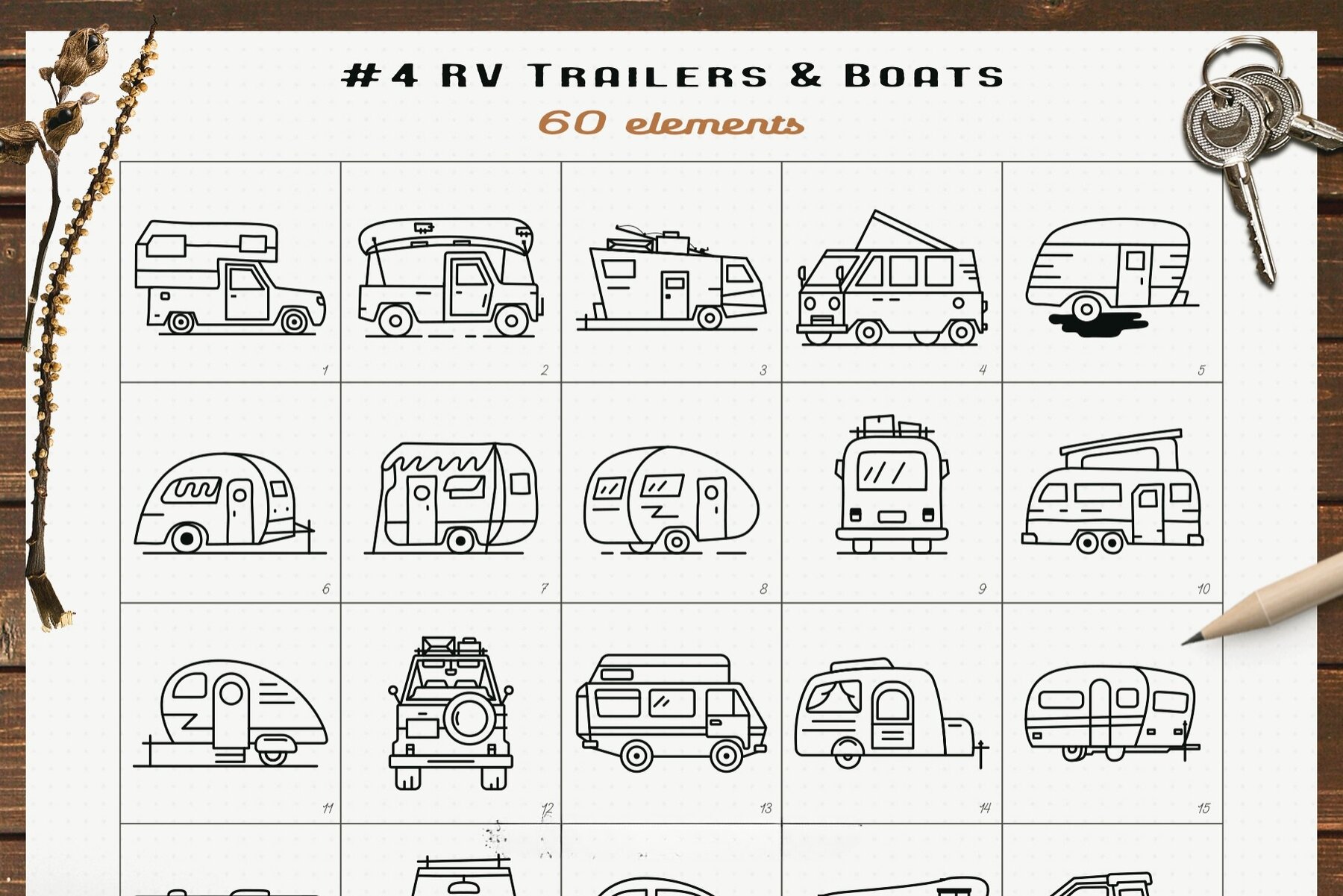 Simple Camp Scenes Logo Creation Kit 9