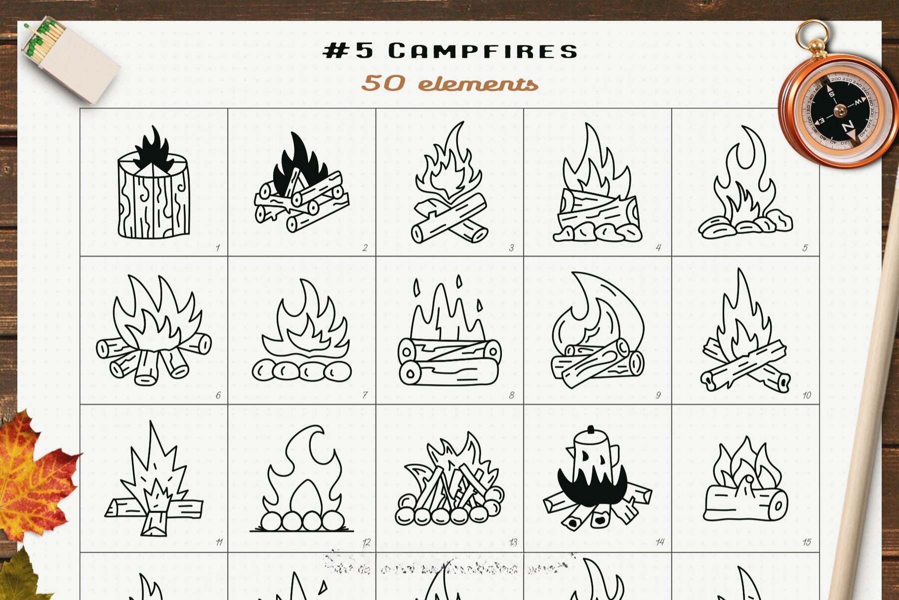 Simple Camp Scenes Logo Creation Kit 10