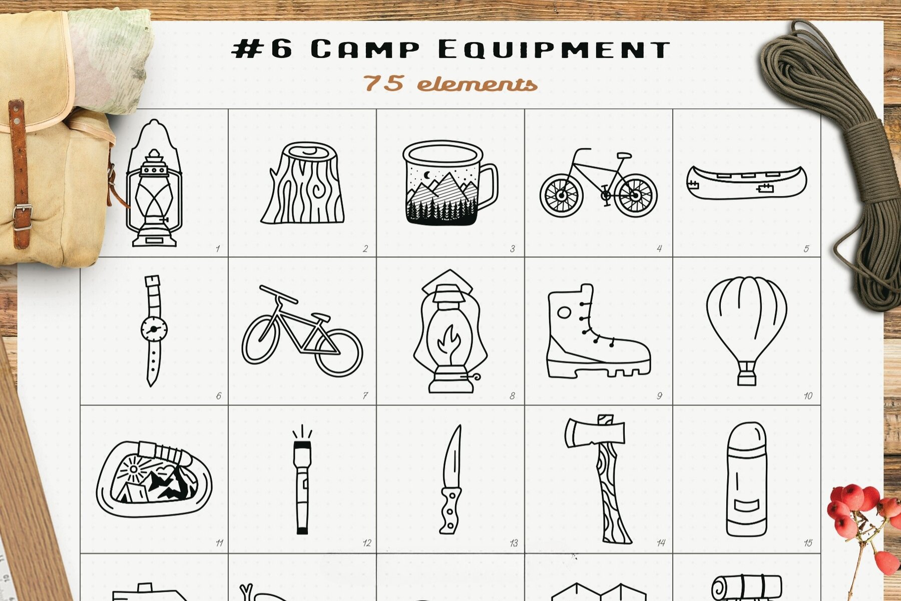 Simple Camp Scenes Logo Creation Kit 11