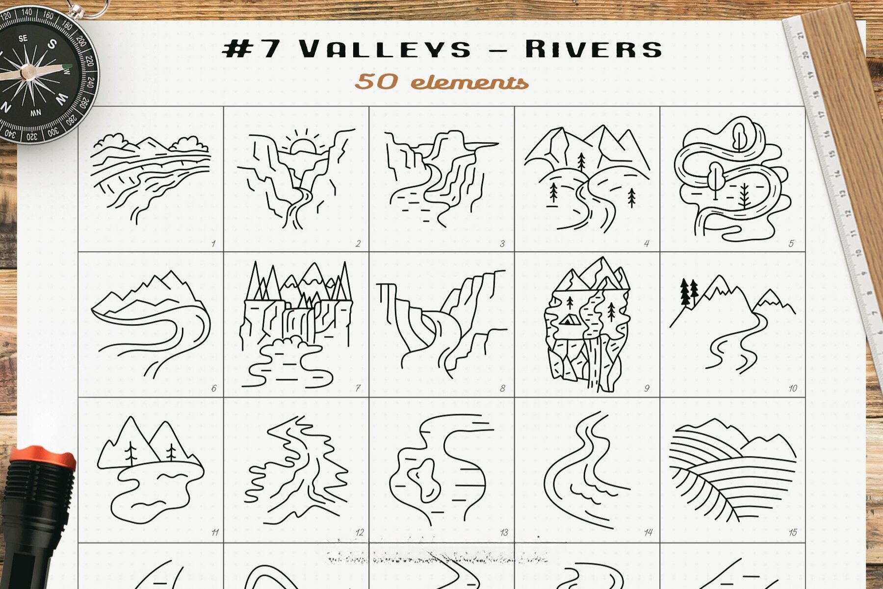 Simple Camp Scenes Logo Creation Kit 12