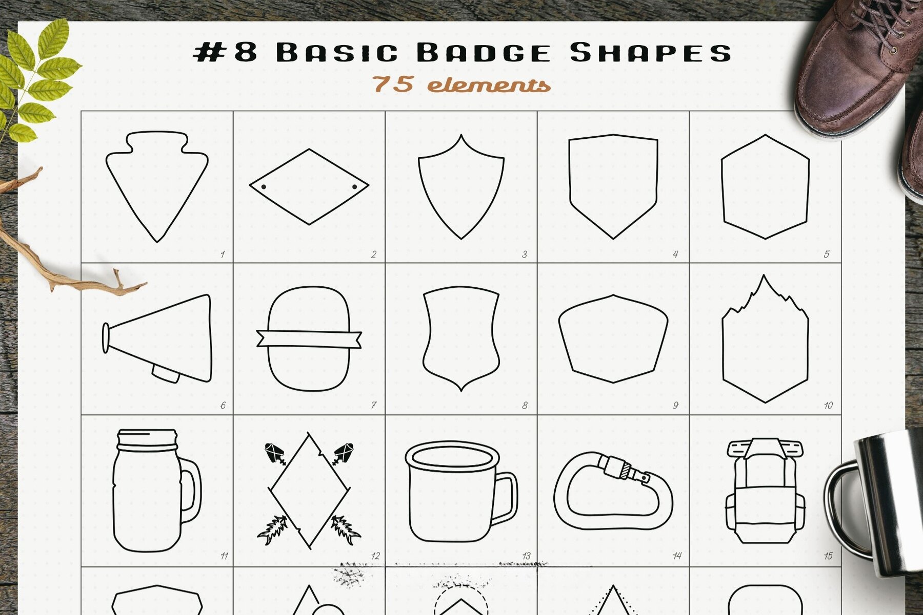 Simple Camp Scenes Logo Creation Kit 13