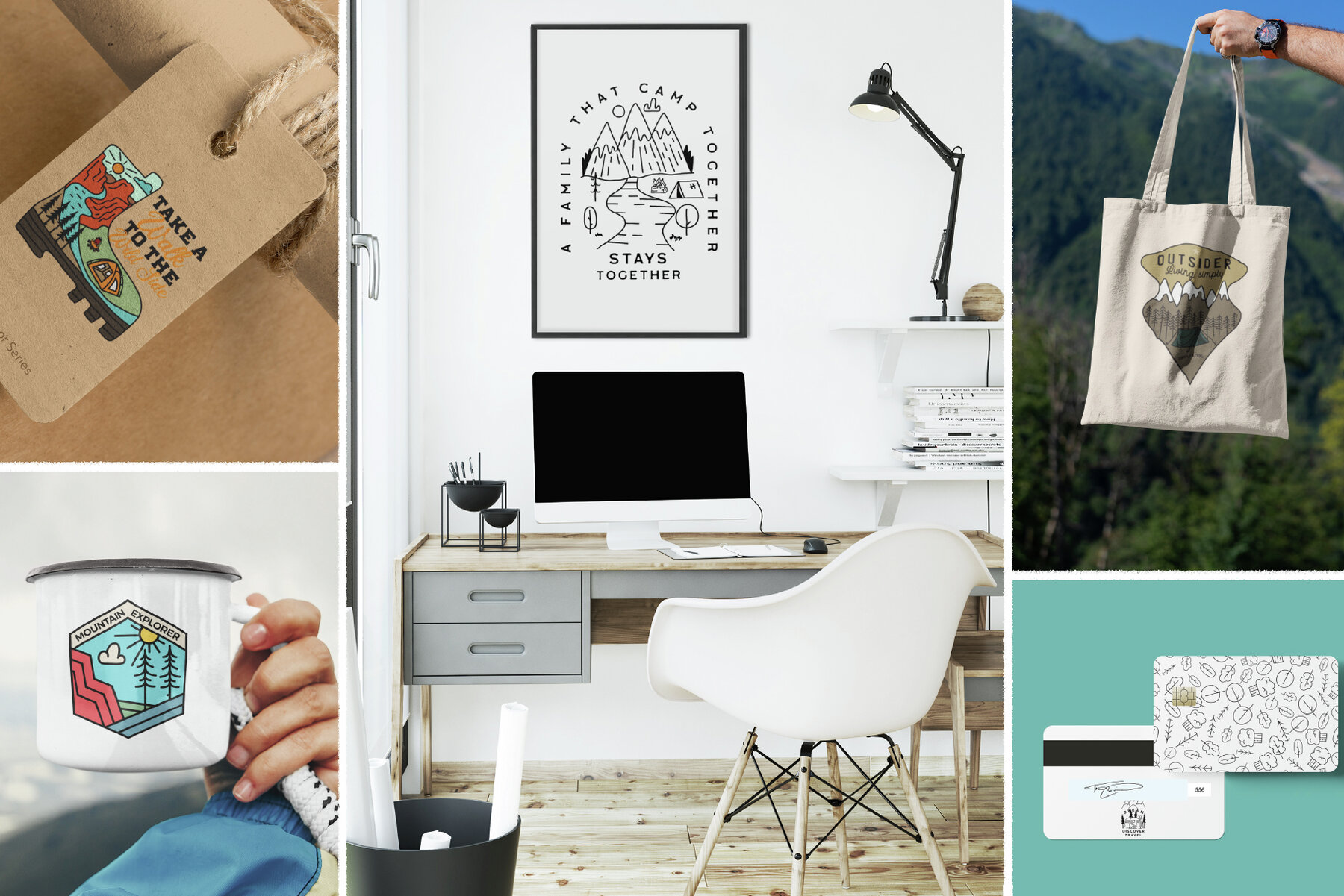 Simple Camp Scenes Logo Creation Kit 15