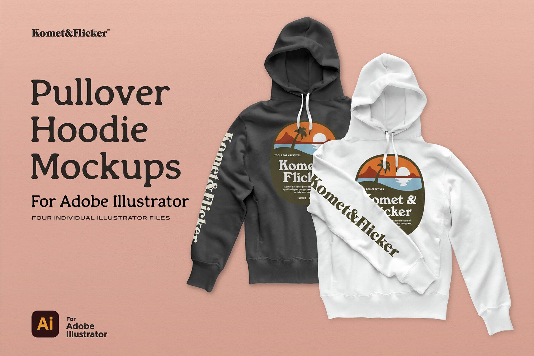 Pullover Hoodie Mockups for Illustrator 1