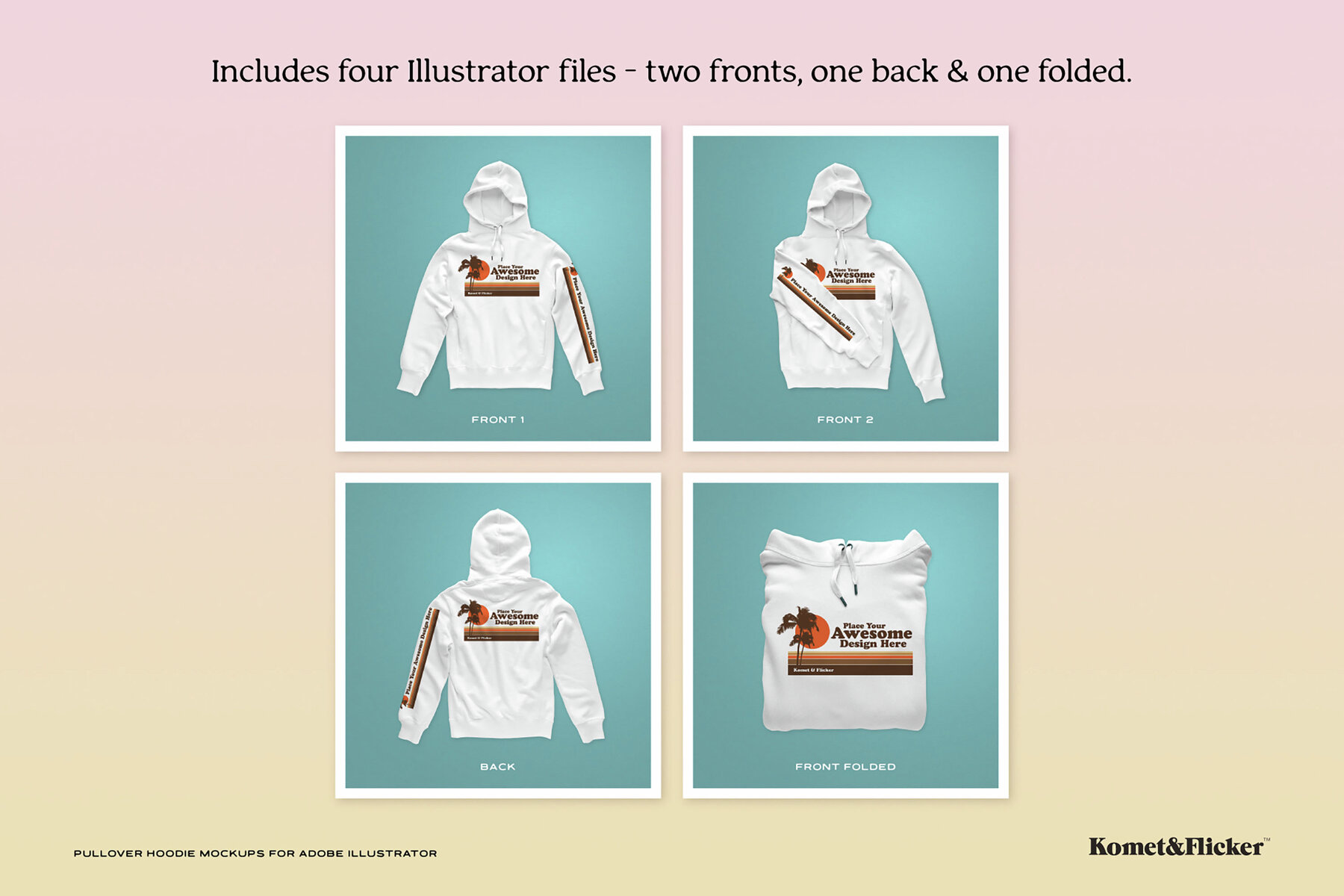 Pullover Hoodie Mockups for Illustrator 4