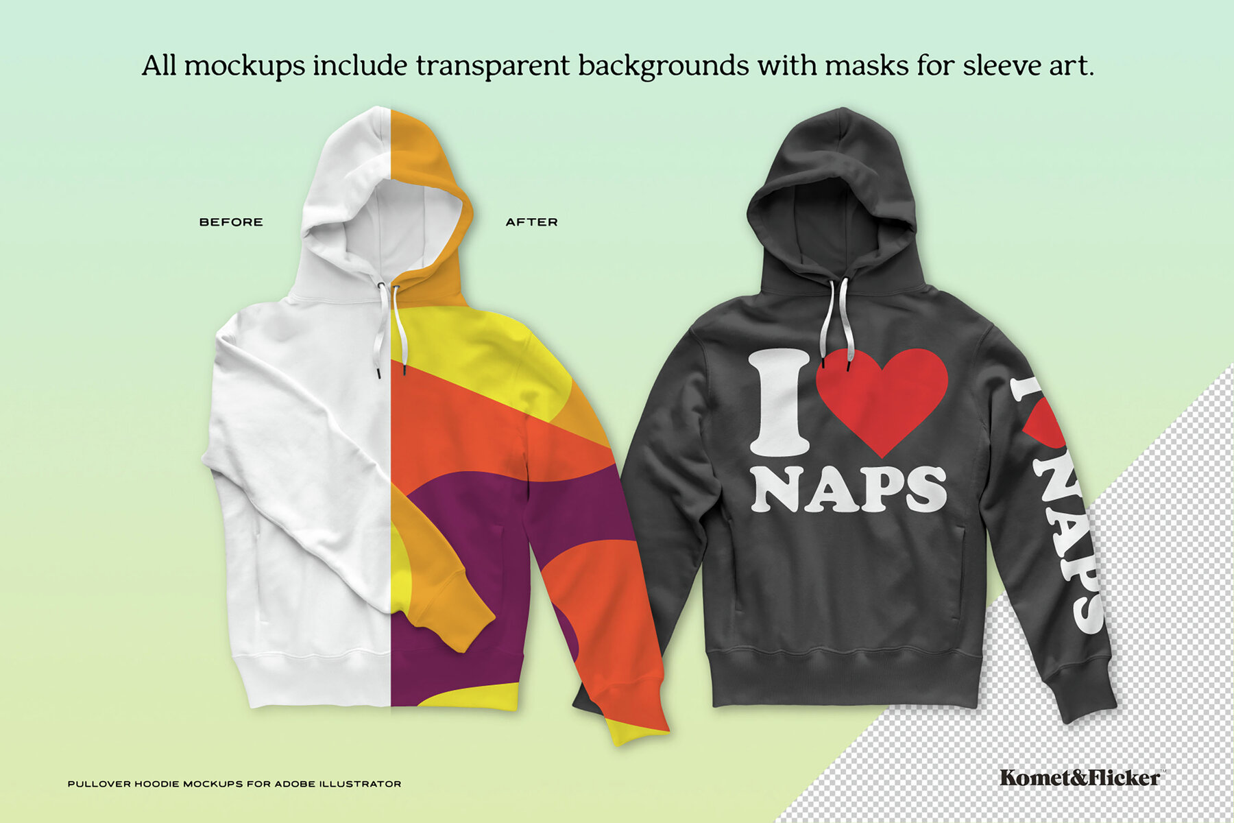 Pullover Hoodie Mockups for Illustrator 6