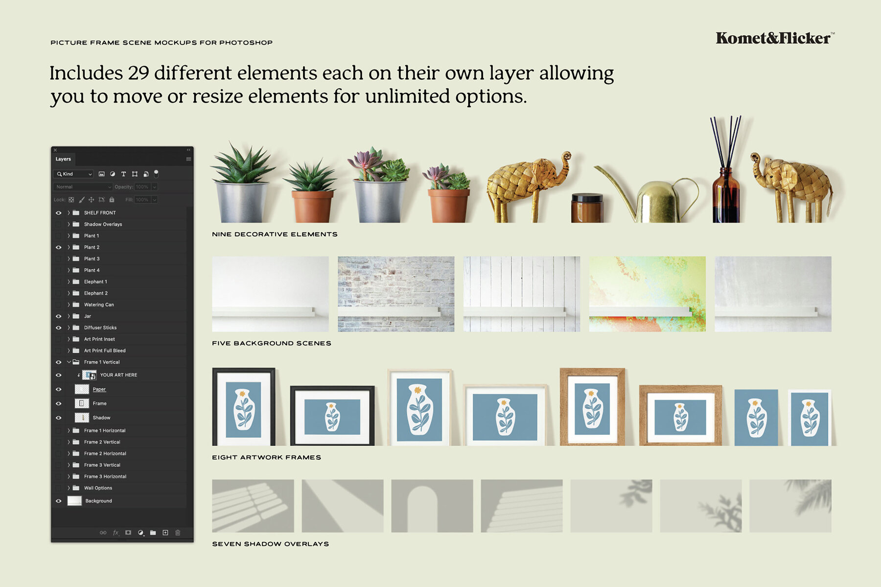 Picture Frame Scene Maker Mockup for Photoshop 8