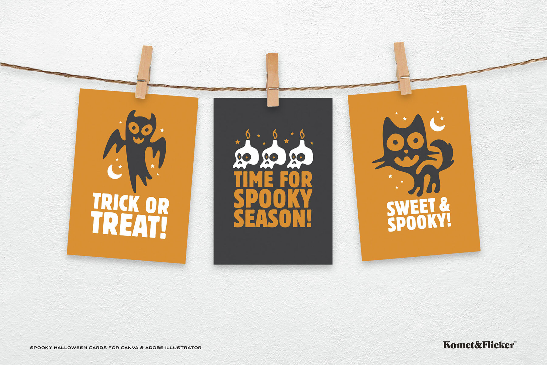 Spooky Halloween Cards for Canva and Illustrator 5
