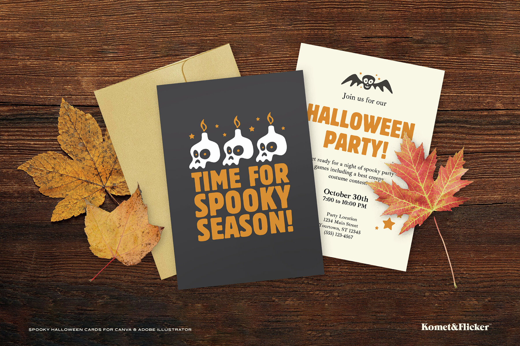 Spooky Halloween Cards for Canva and Illustrator 8