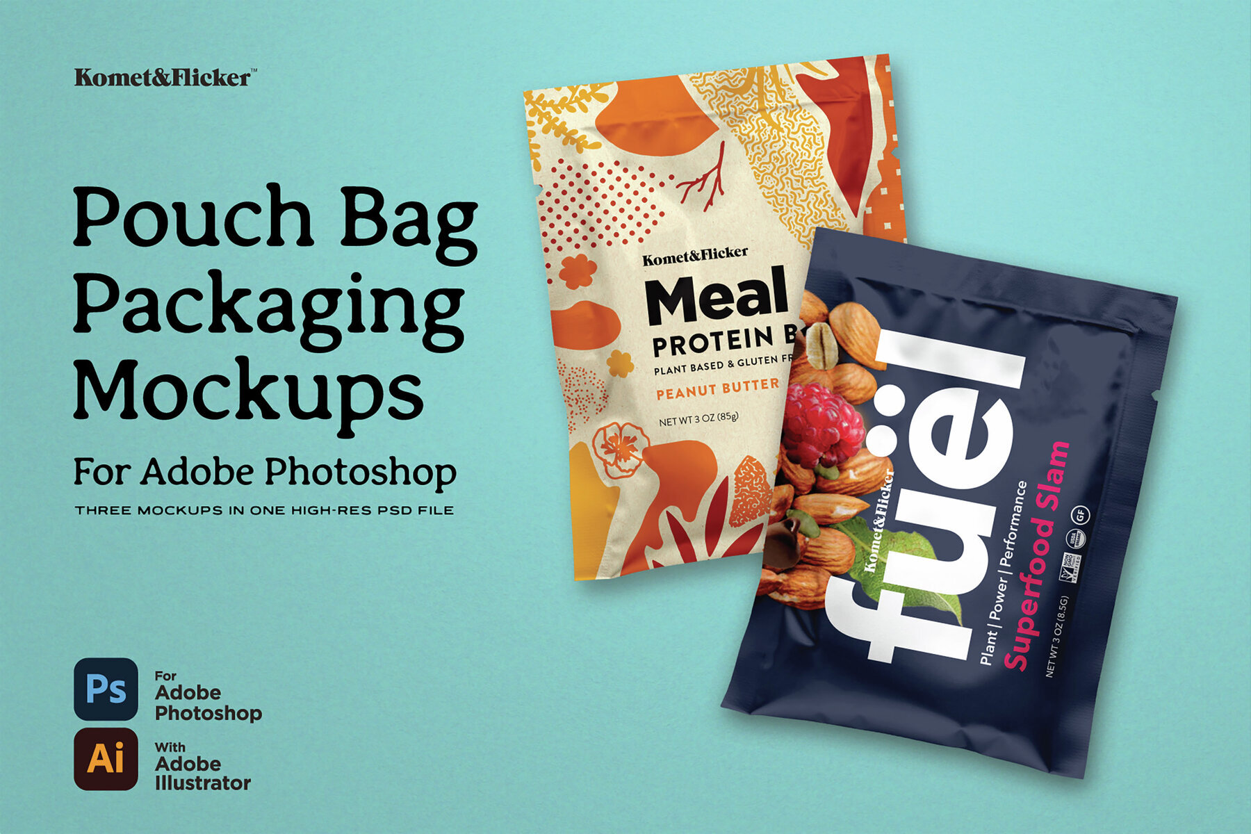 Pouch Bag Packaging Mockups for Photoshop 1